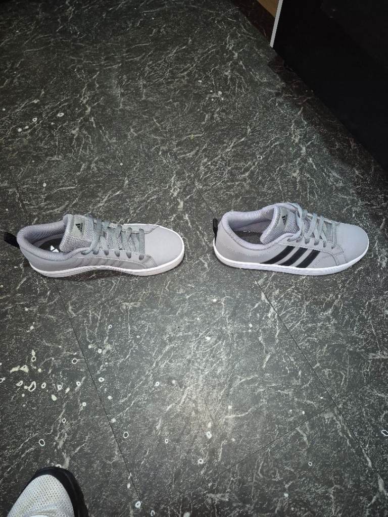 Adidas Grey Trainers with Black Stripes – Good Condition