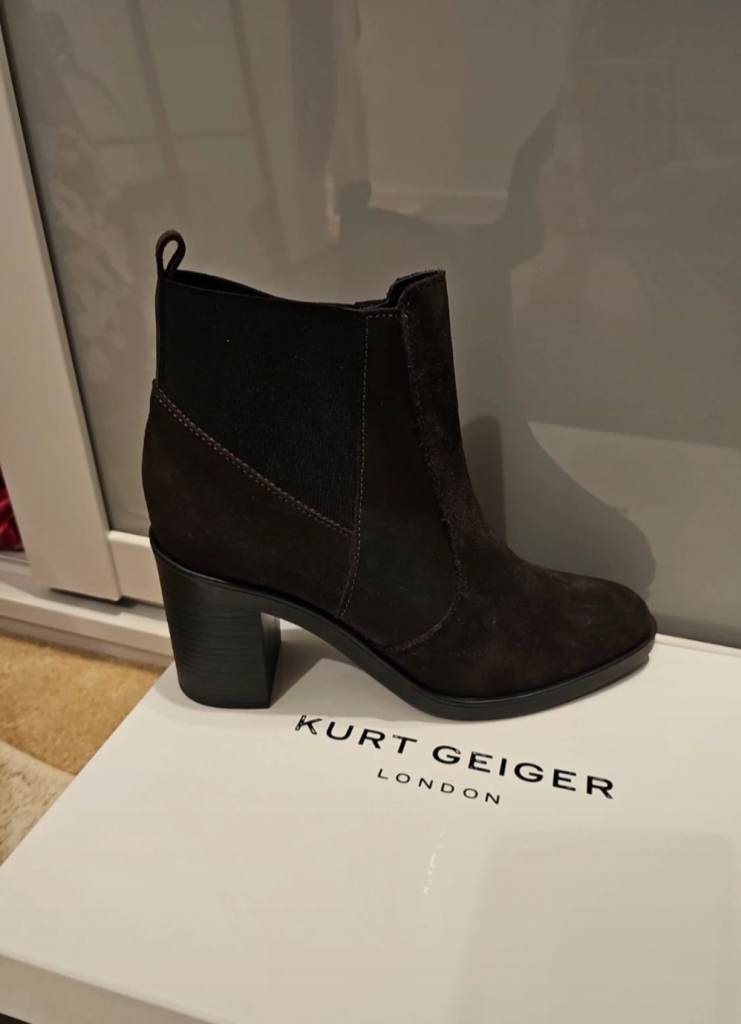image for Kurt Geiger suede chocolate brown boots RRP £139