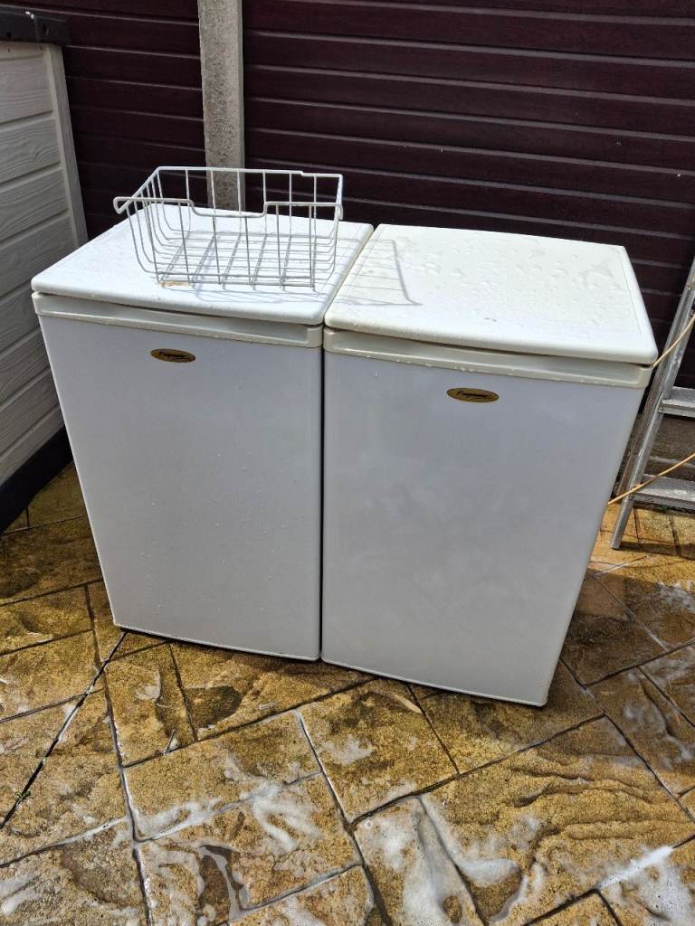Matching under counter fridge and freezer.