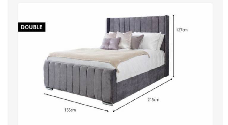 Wingback Upholstered Double Bedframe