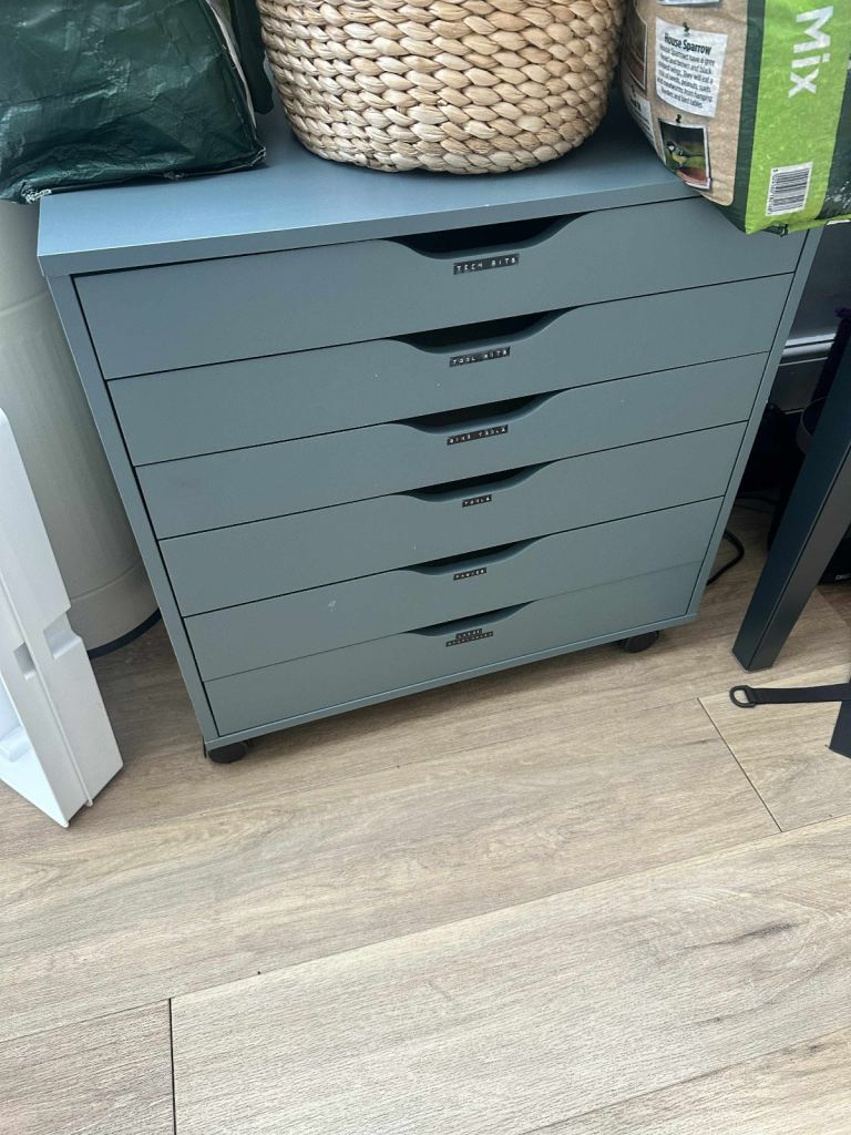 Ikea Alex drawers, grey-turquoise 