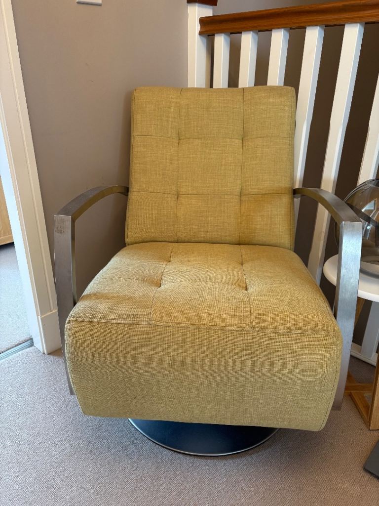 Stylish Lime Green Swivel Armchair from John Lewis – Good Condition