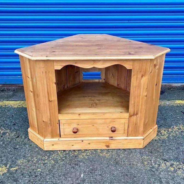 Vintage Pine Corner Media Cabinet/ Stand £48