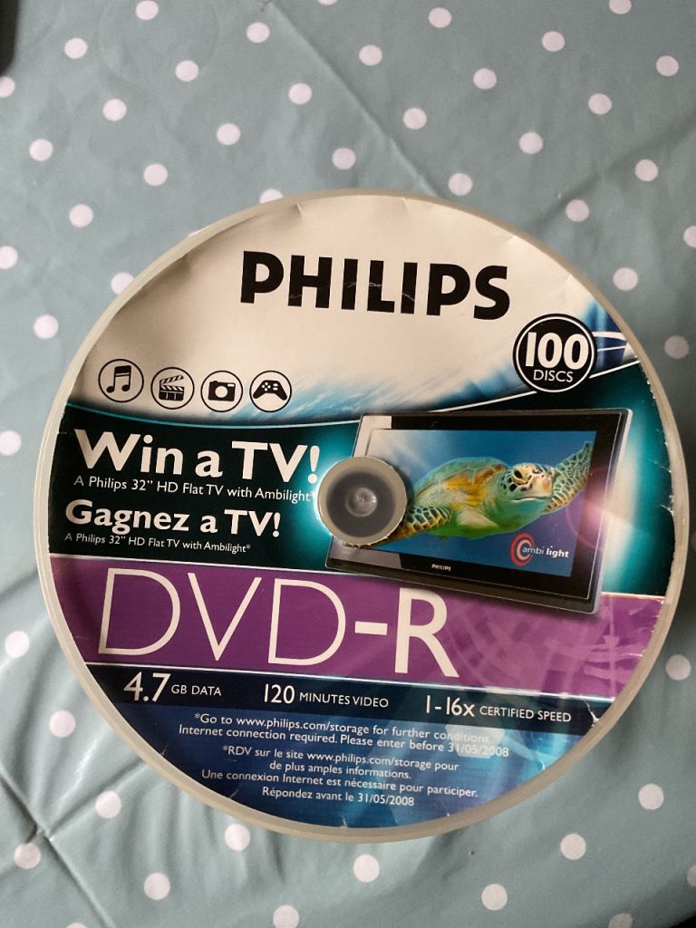 FREE - unused Philips DVD-R Discs