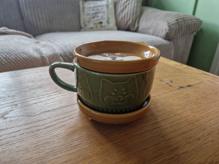 Mug, lid and coaster set. ONO