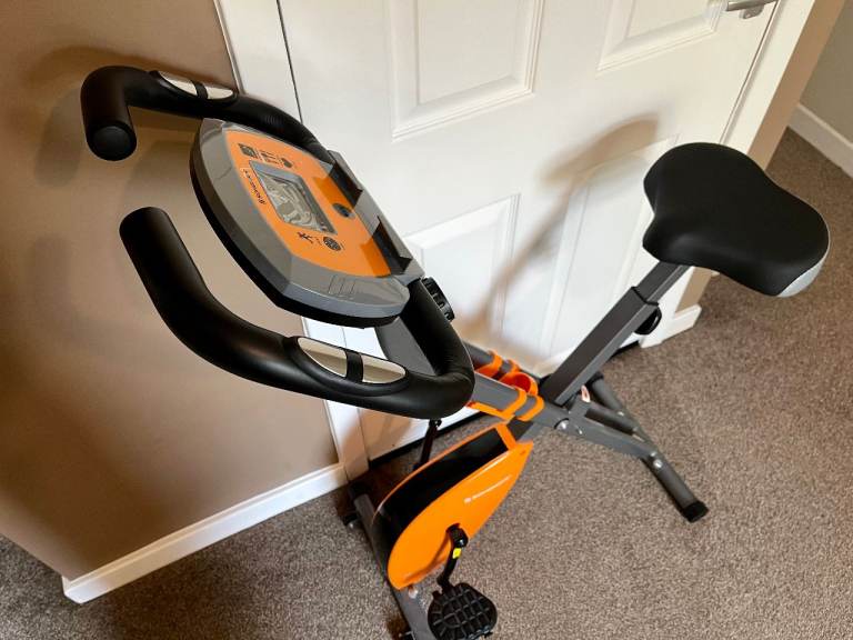 SONGMICS Foldable Exercise Bike with Heart Rate Sensor