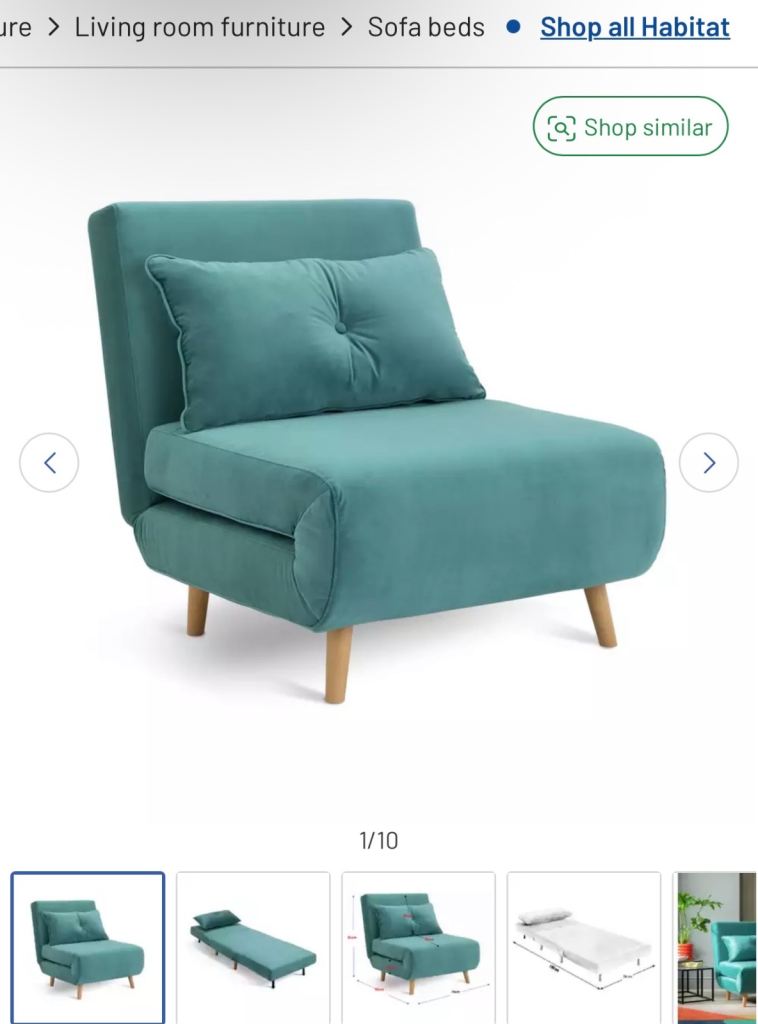 Habitat Single Chair & Bed