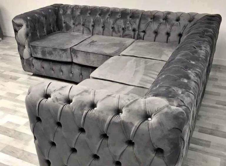 Corner L Shape Sofas With Footstool For Sale