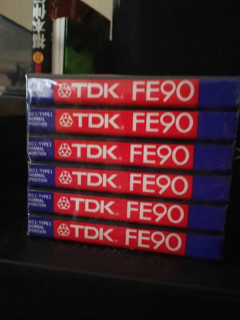 image for Blank TDK FE90 Cassette Tapes x6 brand new sealed 
