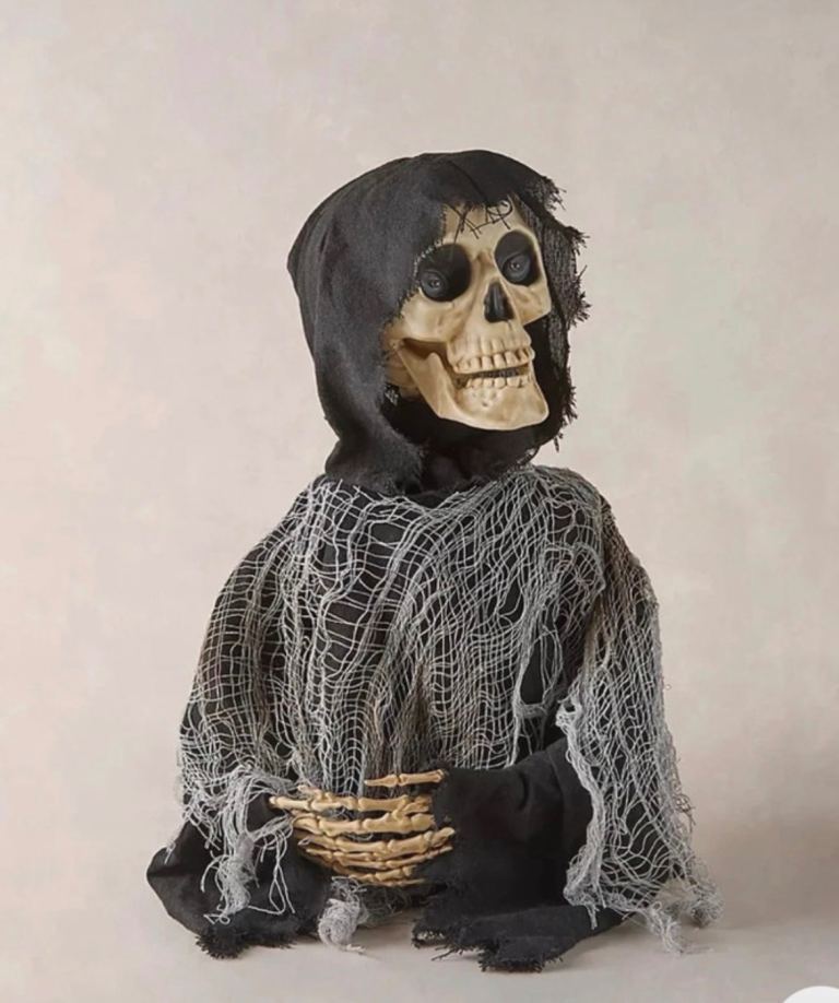Halloween Animated Skeleton Prop with Light-Up Eyes