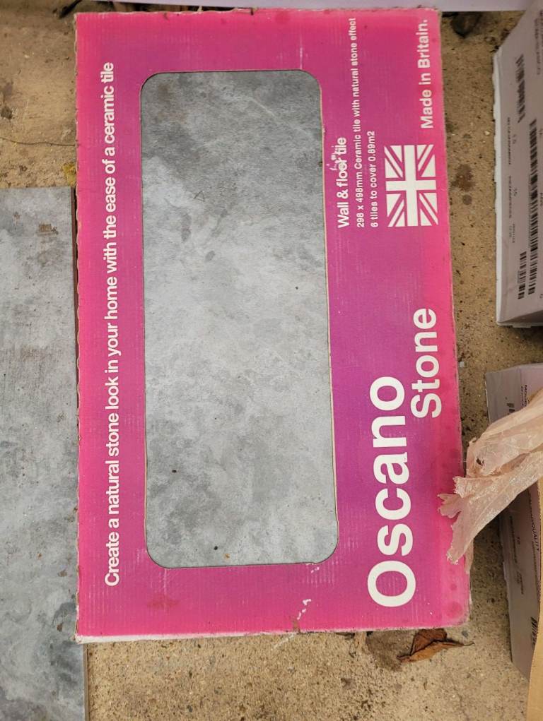 1 pack and 1 single tile stone grey floor / wall tiles 