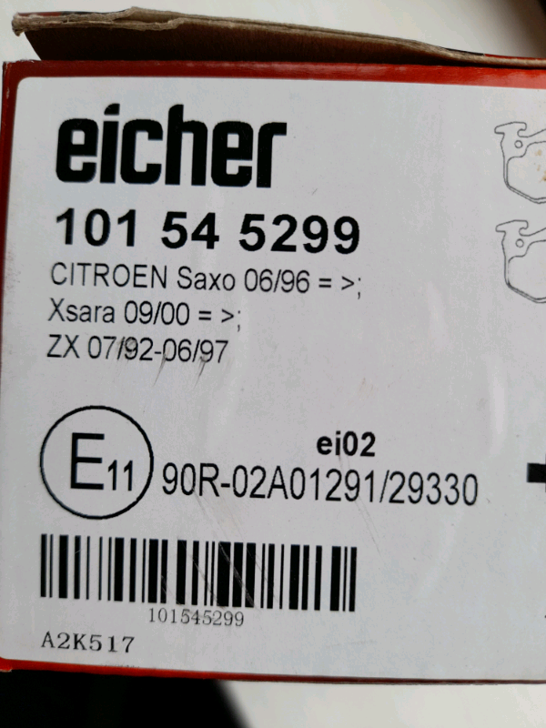 Two Sealed Brake Pads Brand New