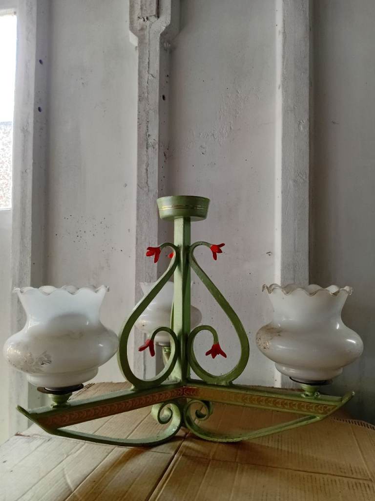 Antique Vintage - Chandelier - Pendant - Light - Solid Steel - Globe Light - Ceiling Light