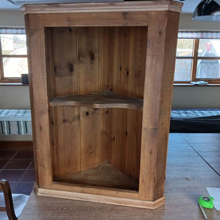Pine corner cupboard