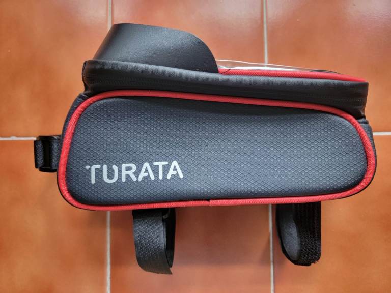 TURATA, black colour top tube storage gag with rain cover – Like New