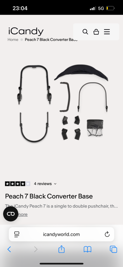 iCandy Peach 7 Converter Base & 2nd Seat Cover