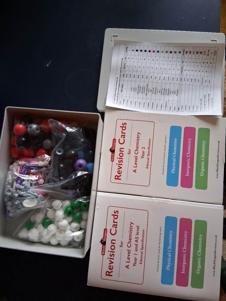 A level Edexcel Chemistry study aids and set of molecules 