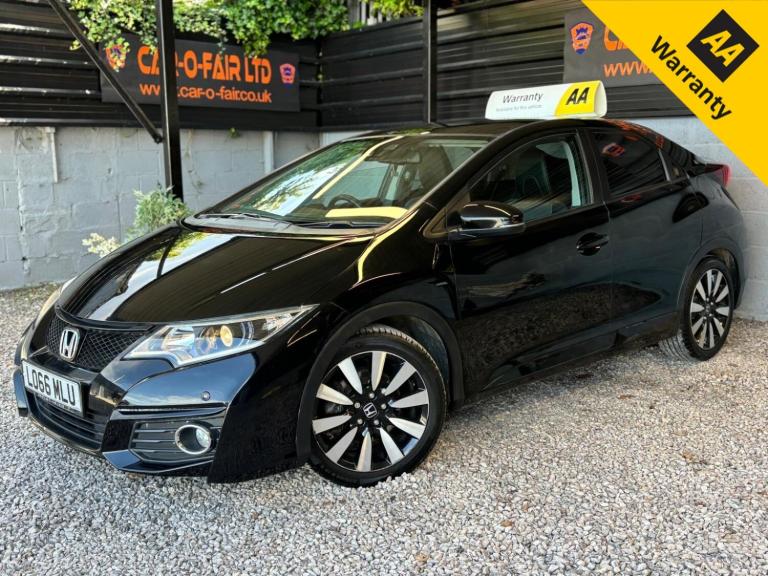 HONDA CIVIC 1.8 i-VTEC SR Black Auto Petrol 2016+FULL HONDA SERVICE HIST+RCAMERA