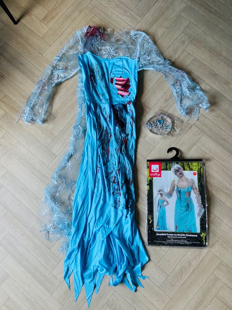 Zombie Froze To Death, Halloween fancy dress costume. Smiffy’s. Dress and tiara, size XS