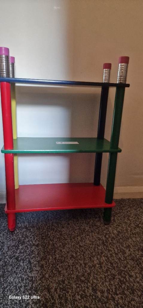 Funky Kids' 3-Tier Colourful Shelf Unit – Pencil Design