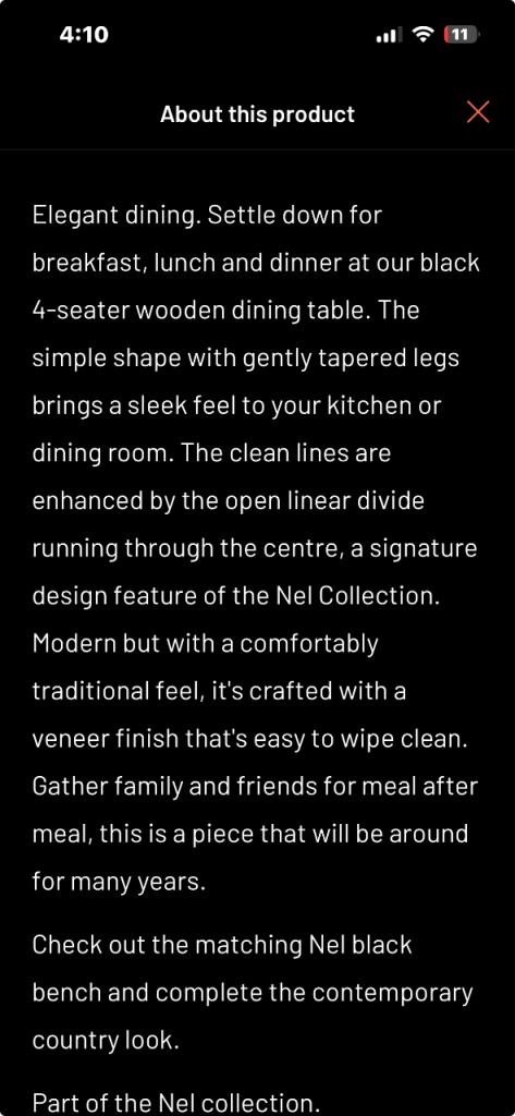 image for Habitat Nel Black Wood Veneer Dining Table & 4 Argos Faux Leather Chairs