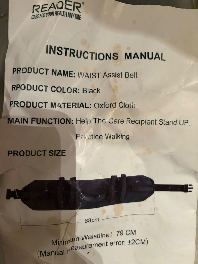 REAQR WAIST Assist Belt - New, Black Oxford Cloth