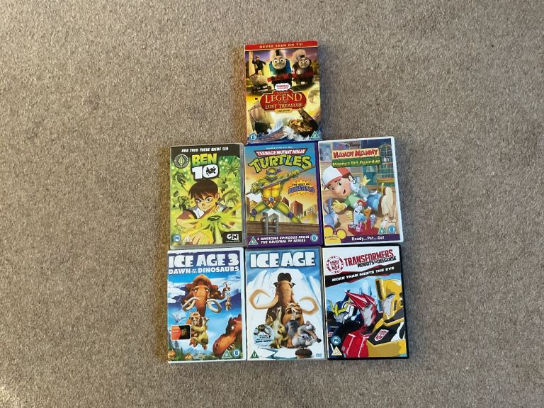 Kids DVD’s  Thomas The Tank, Ice Age, Transformers, Ben 10, Turtles, Disney Handy Manny  £1 Each