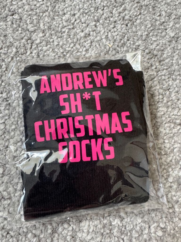 Andrews shit christmas socks