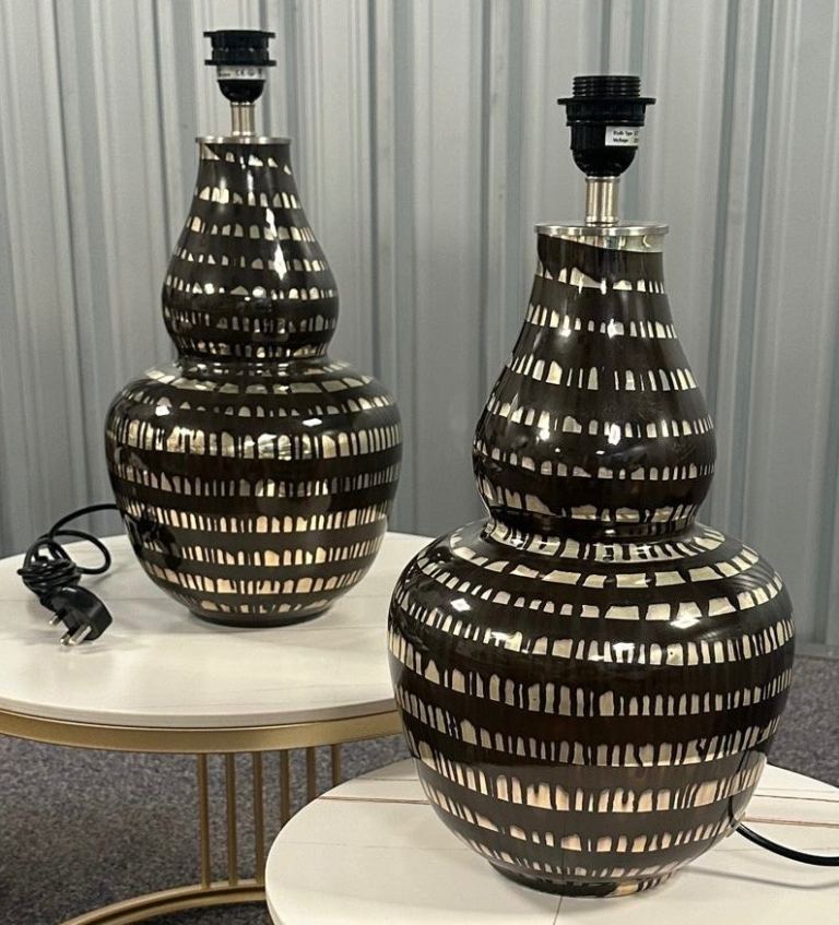 Pair of Ceramic Libra Lamp Bases