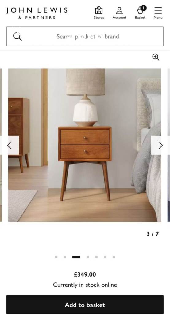 Brand new john lewis west elm bedside tables 
