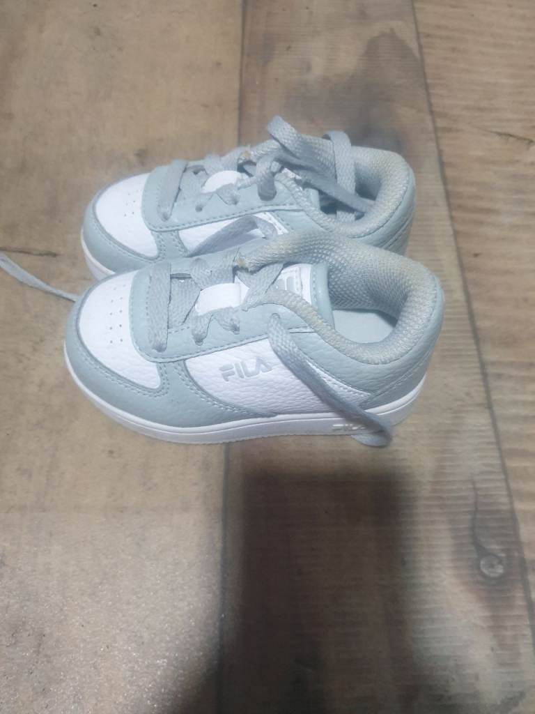Fila Baby/Toddler Trainers – White & Light Blue, Good Condition