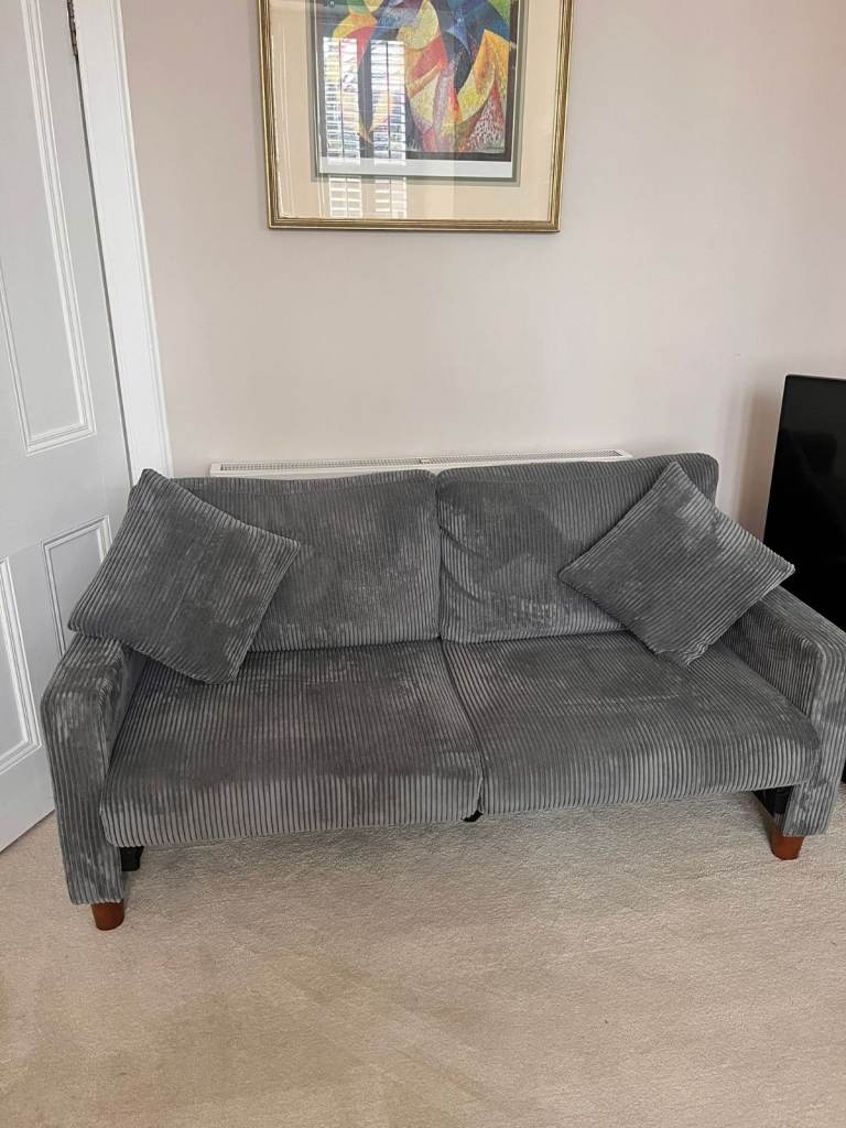 2 Seater Wayfair Corduroy Grey Sofa