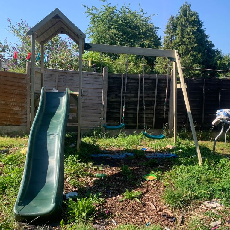 Wooden Kids Climbing Frame with Slide and Swings