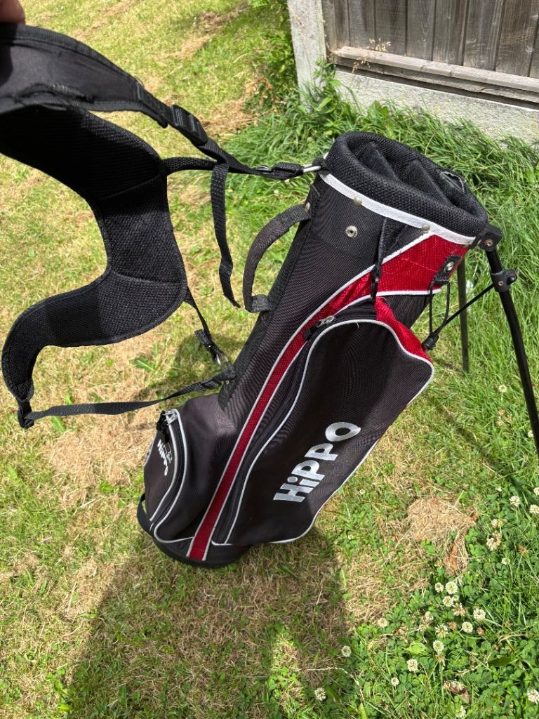 Hippo Golf Carry Bag with Stand - Black/Red