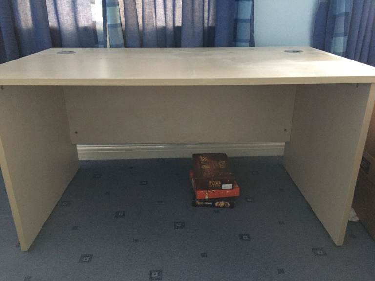 image for Home Office Desk Table Maple Finish 140W x 80L x 73D