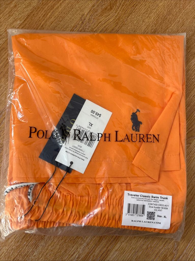 Polo Ralph Lauren Traveler Classic Swim Shorts Orange Size XL BNWT