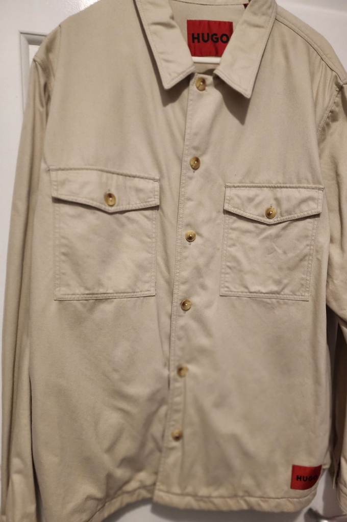 Hugo Men's Long Sleeve Beige 'Shacket' - Size XL