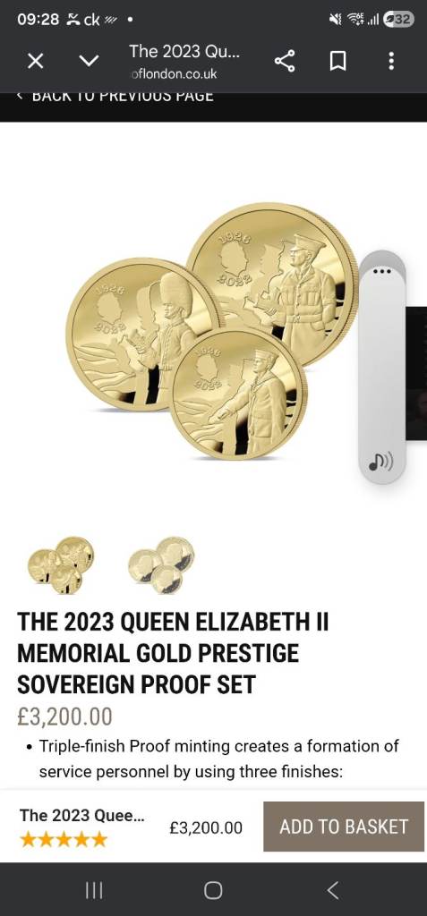 QEII Memorial Gold Sovereign Triple Proof Set – 14g 22ct Gold – 2023