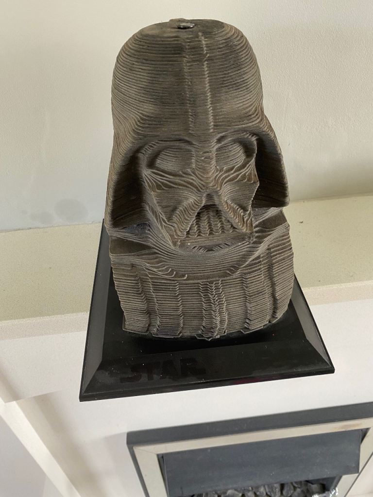Darth Vader Head Bust Sculpture - Layered Design
