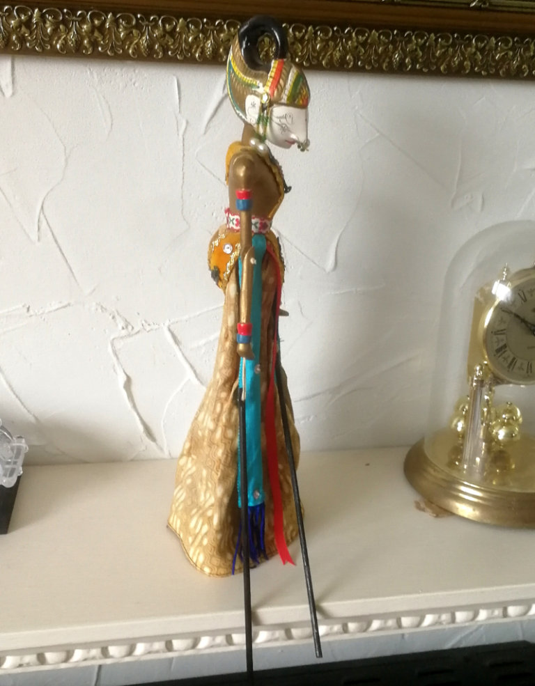 Rod Puppet Ukuran Name Arjuna Sequin Detail With Stand Made In Indonesia