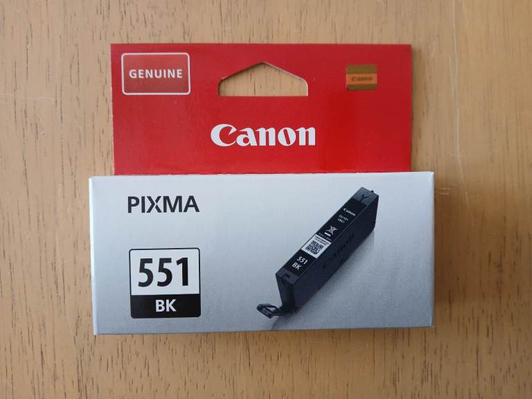 Genuine Canon 551 BK Black cartridge - PIXMA Printers - New, Boxed & Sealed