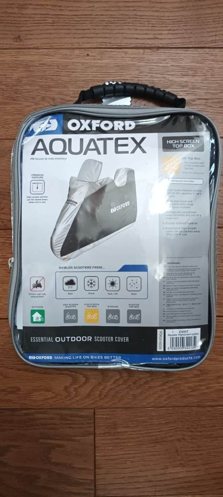 Oxford Aquatex Highscreen Topbox waterproof all weather scooter cover CV217