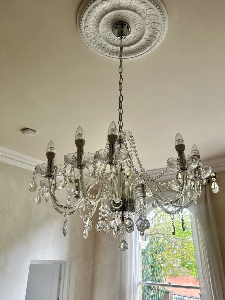 Elegant Glass Chandelier - Good Condition