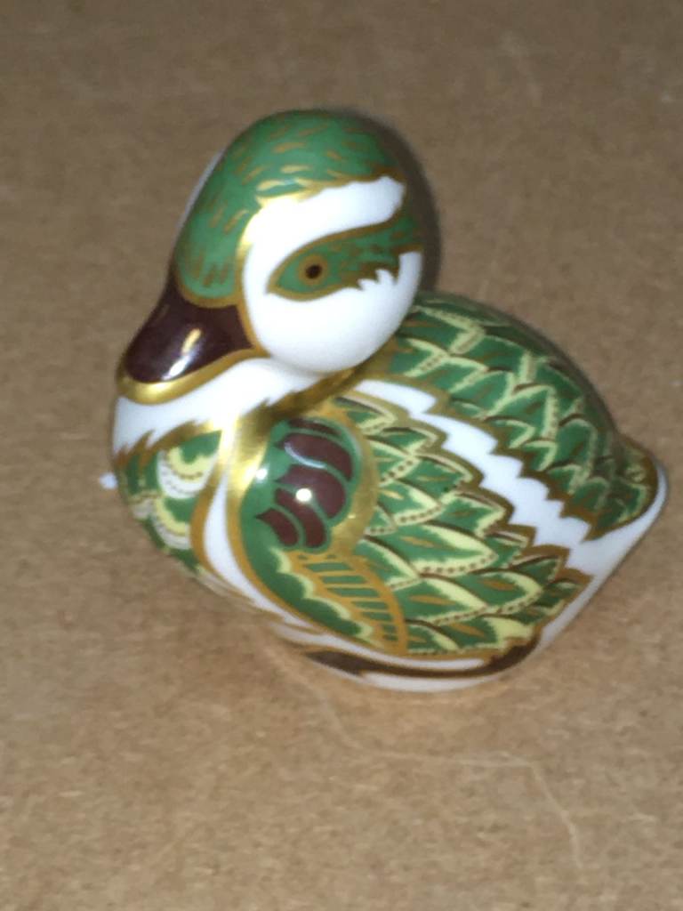 Very Rare Signed Royal Crown Derby Derbyshire Duckling Paperweight