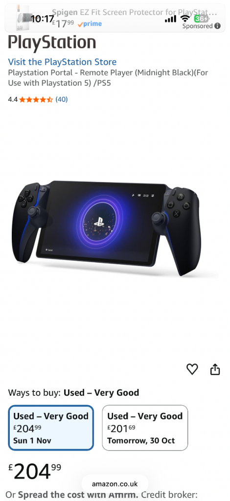 PlayStation Portal Remote Player - Midnight Black