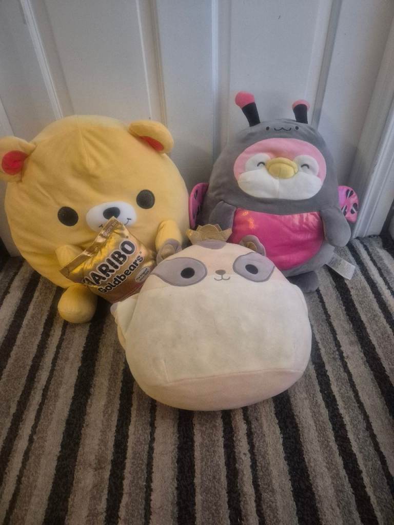 FREE Bundle of 4 Squishmallows and Paw Cushion– Good Condition