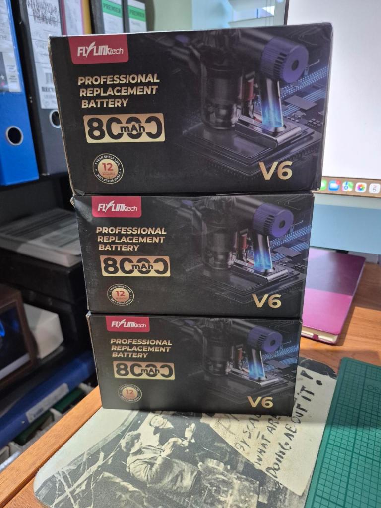 replacement Dyson V6 battery plus filters and cleaning tool