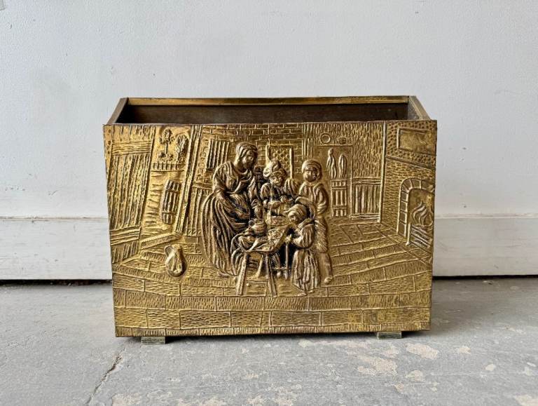 Vintage Brass Magazine Rack