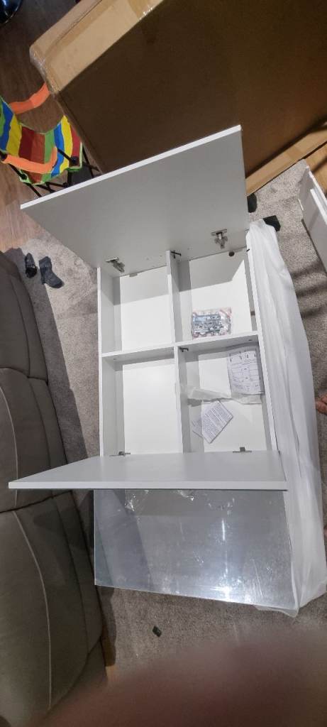NEW White Bathroom Wall Cabinet with Storage Shelves