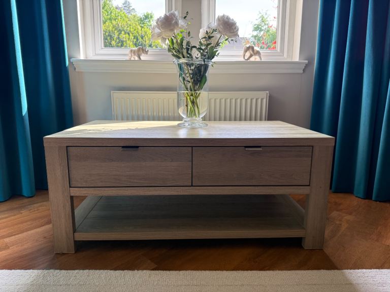 Marks and Spencer Two Drawer Coffee Table In Light Oak